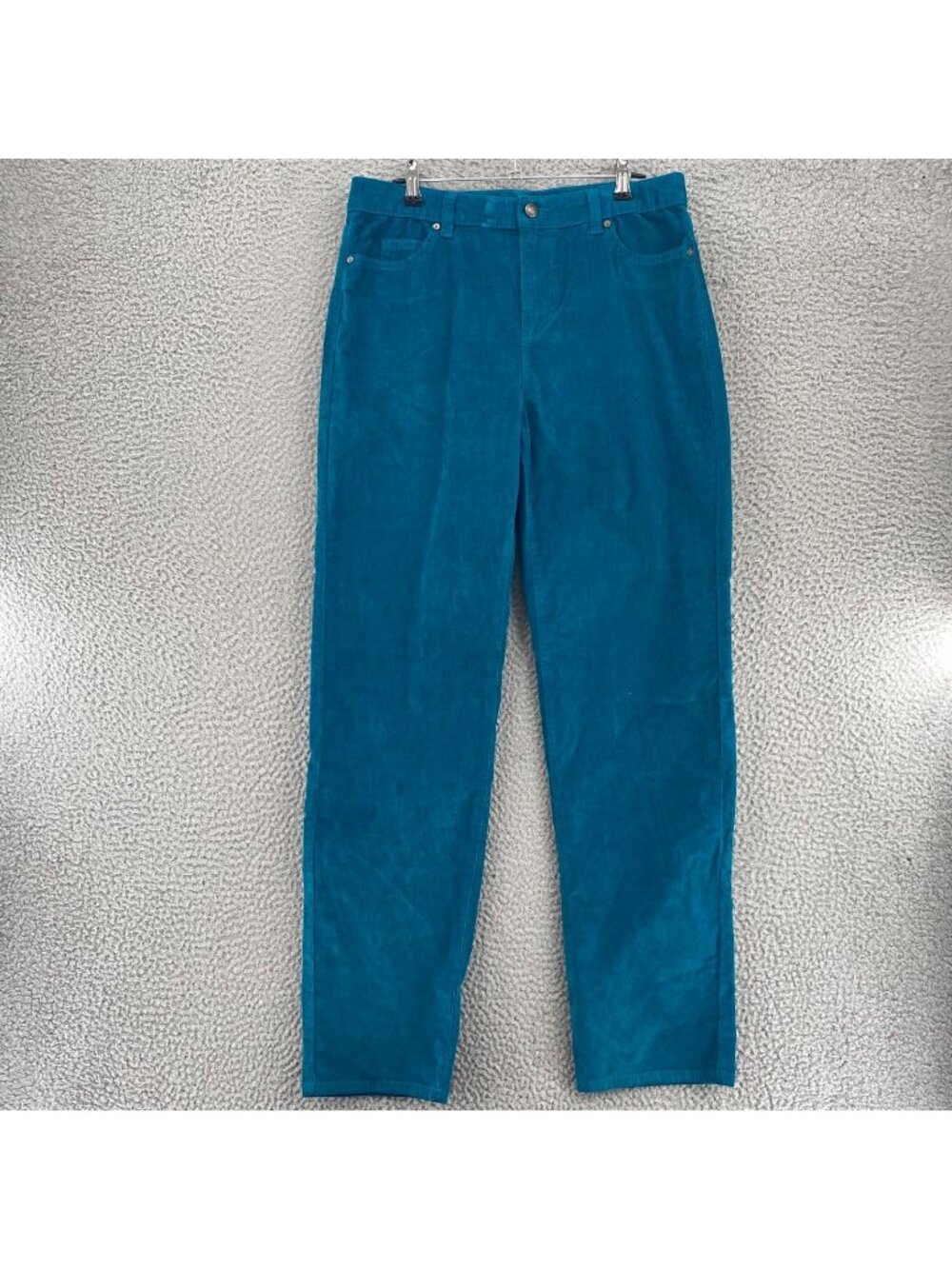 Coldwater Creek Jeans Womens 6 Turquoise Corduroy Straight Leg Stretch Pockets